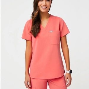 FIGS Women’s Hot Coral Catarina OnePocket ScrubTop